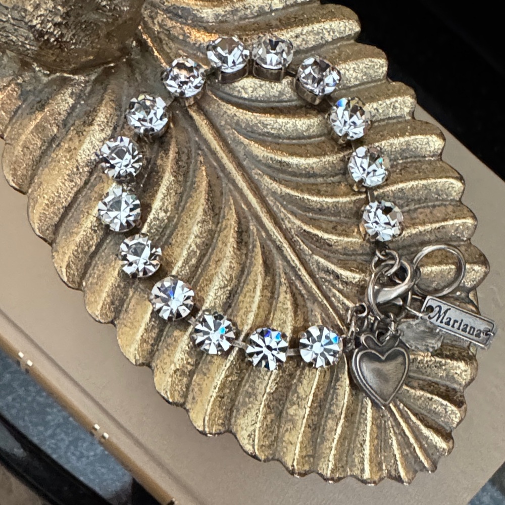 MARIANA TENNIS BRACELET-Authentic Round-Cut Clear Crystal Stones in Cup Setting - Picture 16 of 16